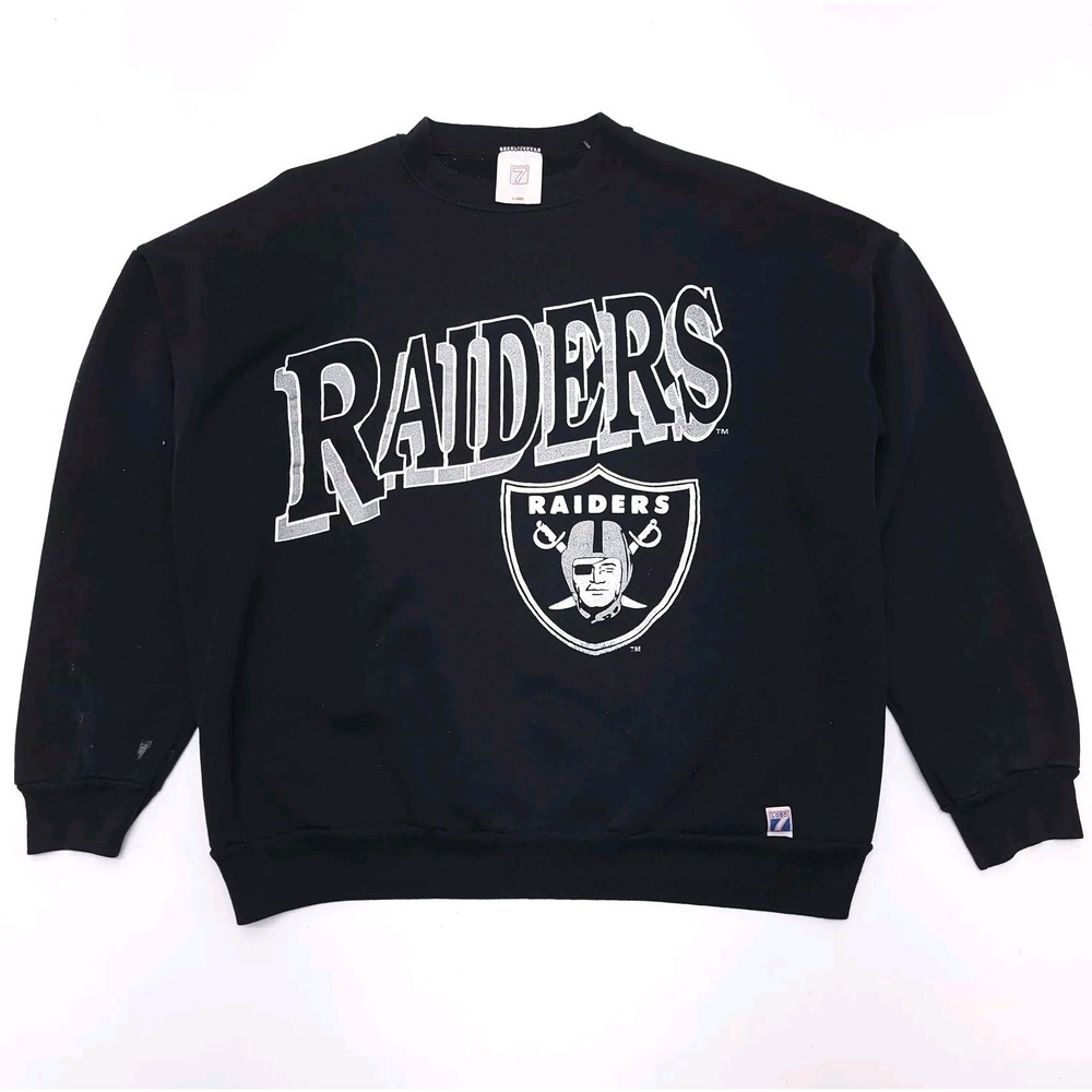 Vintage‎ 90's Los Angeles RAIDERS Crewneck Sweatshirt LOGO 7 Men's XL Oakland LA